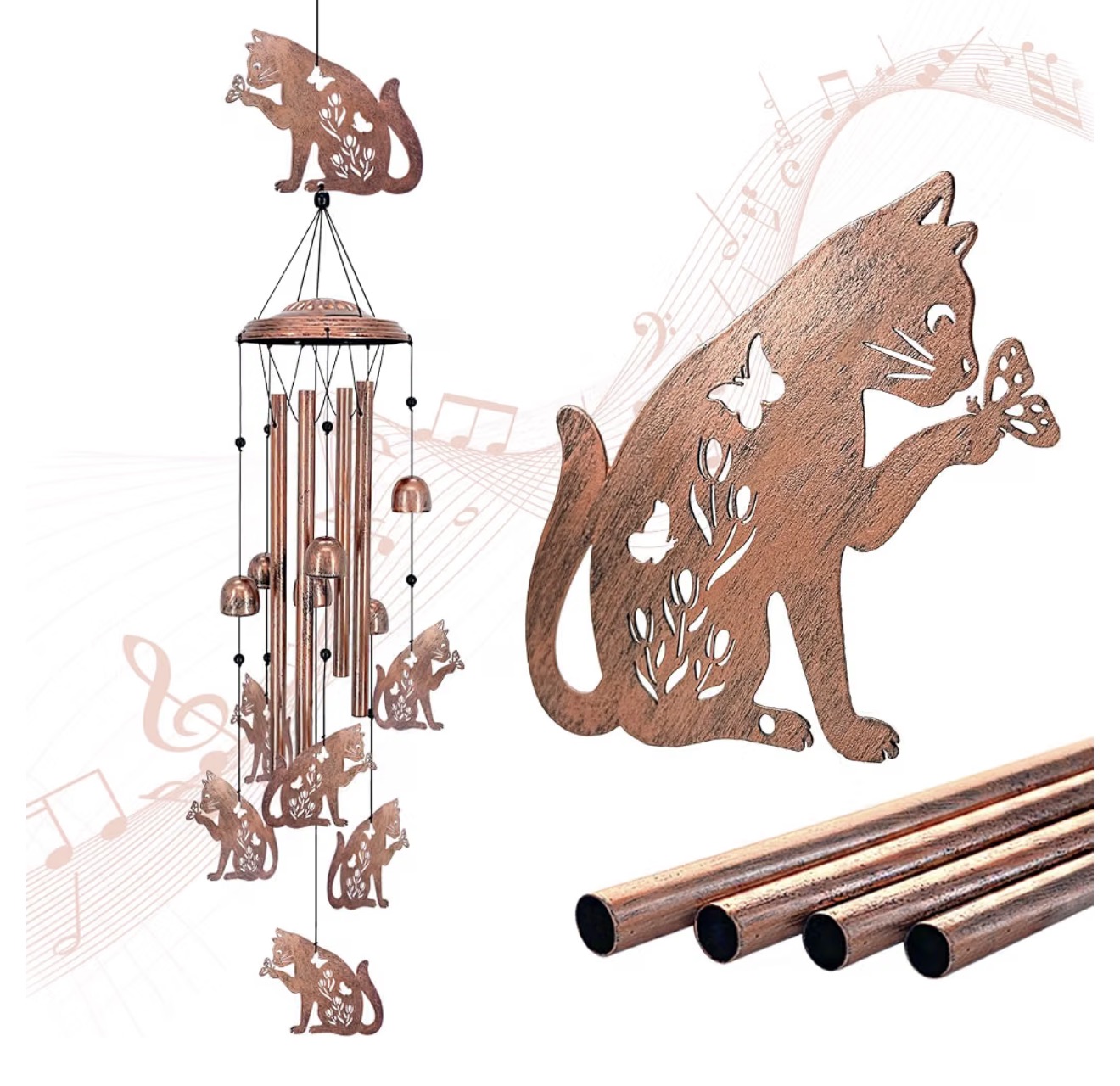 Cat Wind Chimes for Outdoors