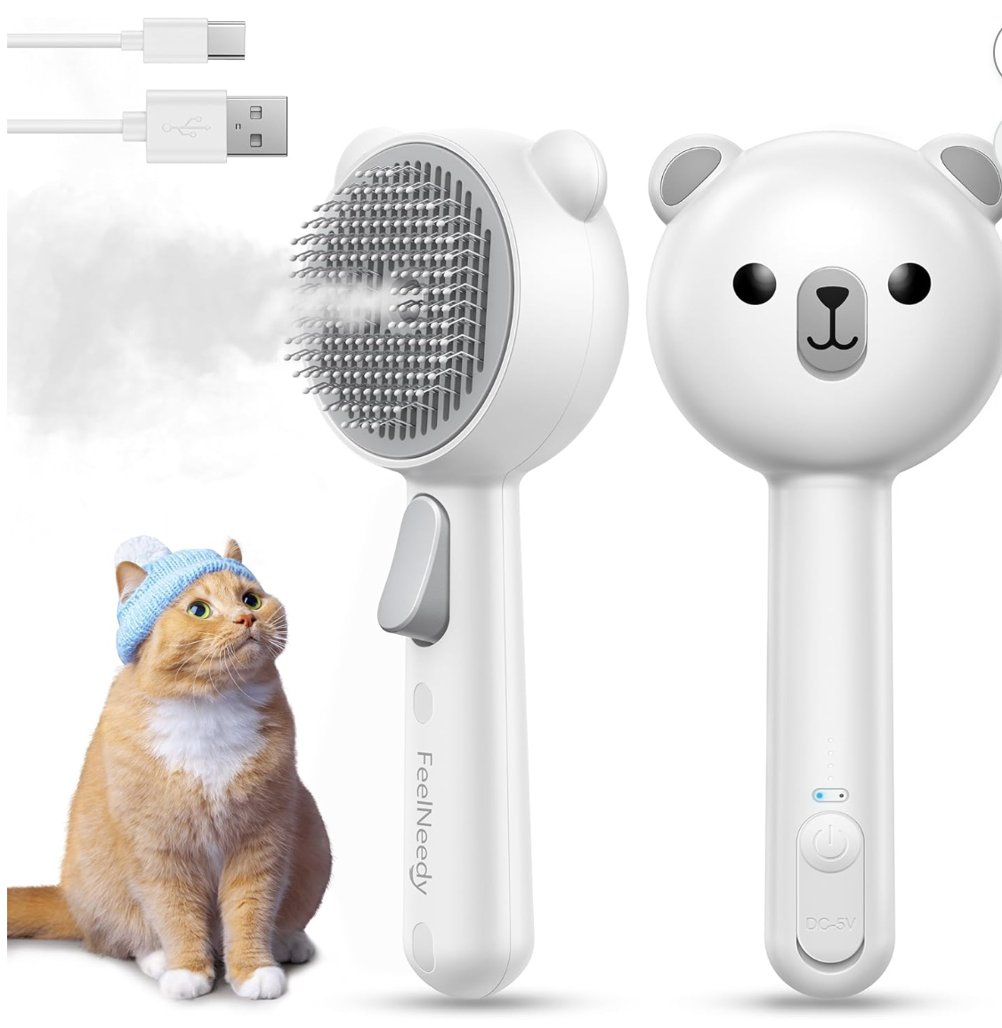 FeelNeedy Rechargeable Steam Grooming Brush