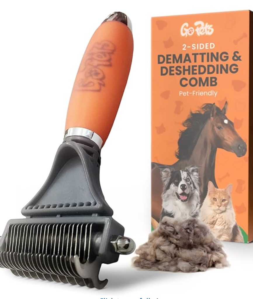 GoPets Dual-Sided Dematting & Deshedding Comb