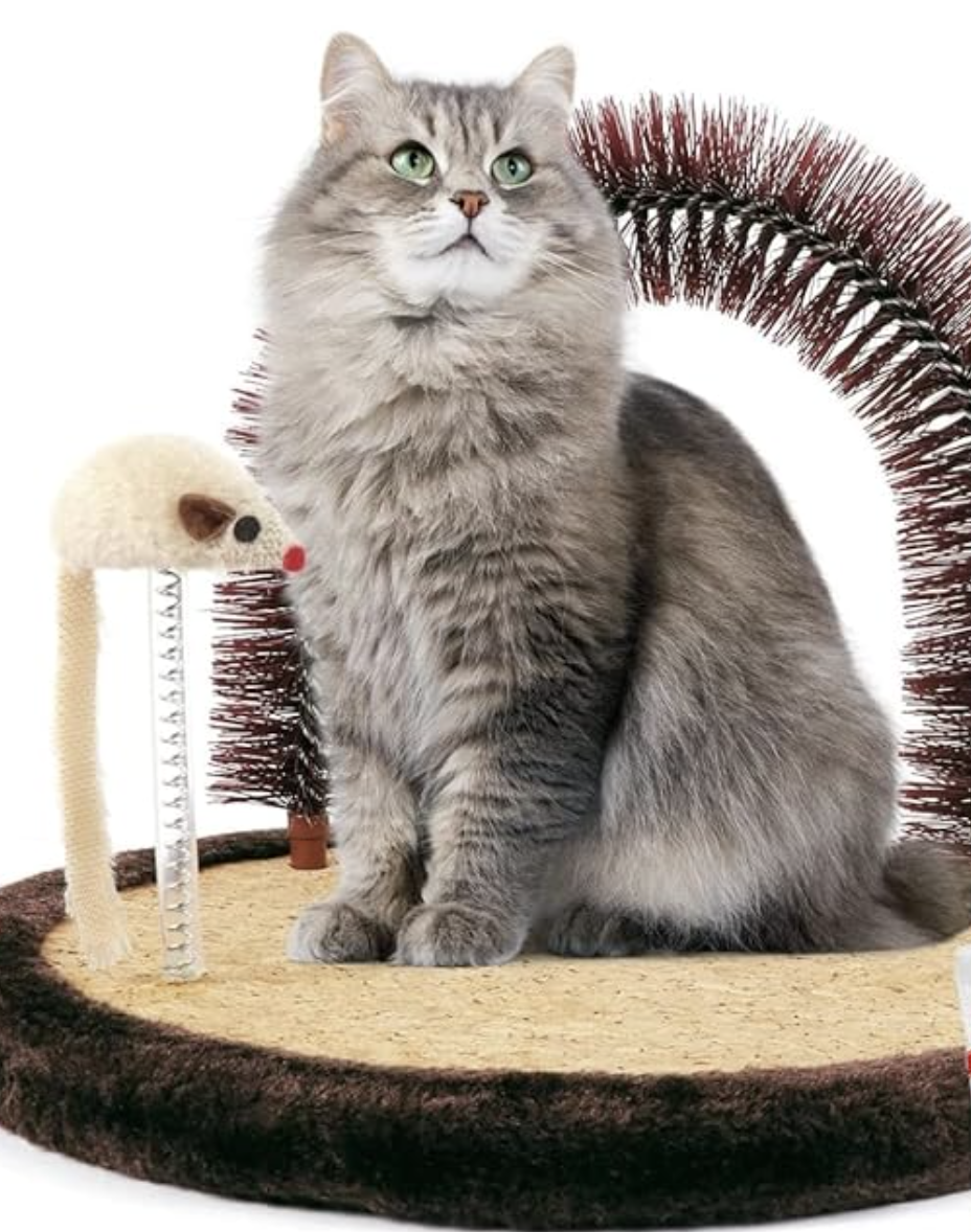 Happi Pets Cat Scratching Post with Self-Grooming Arch