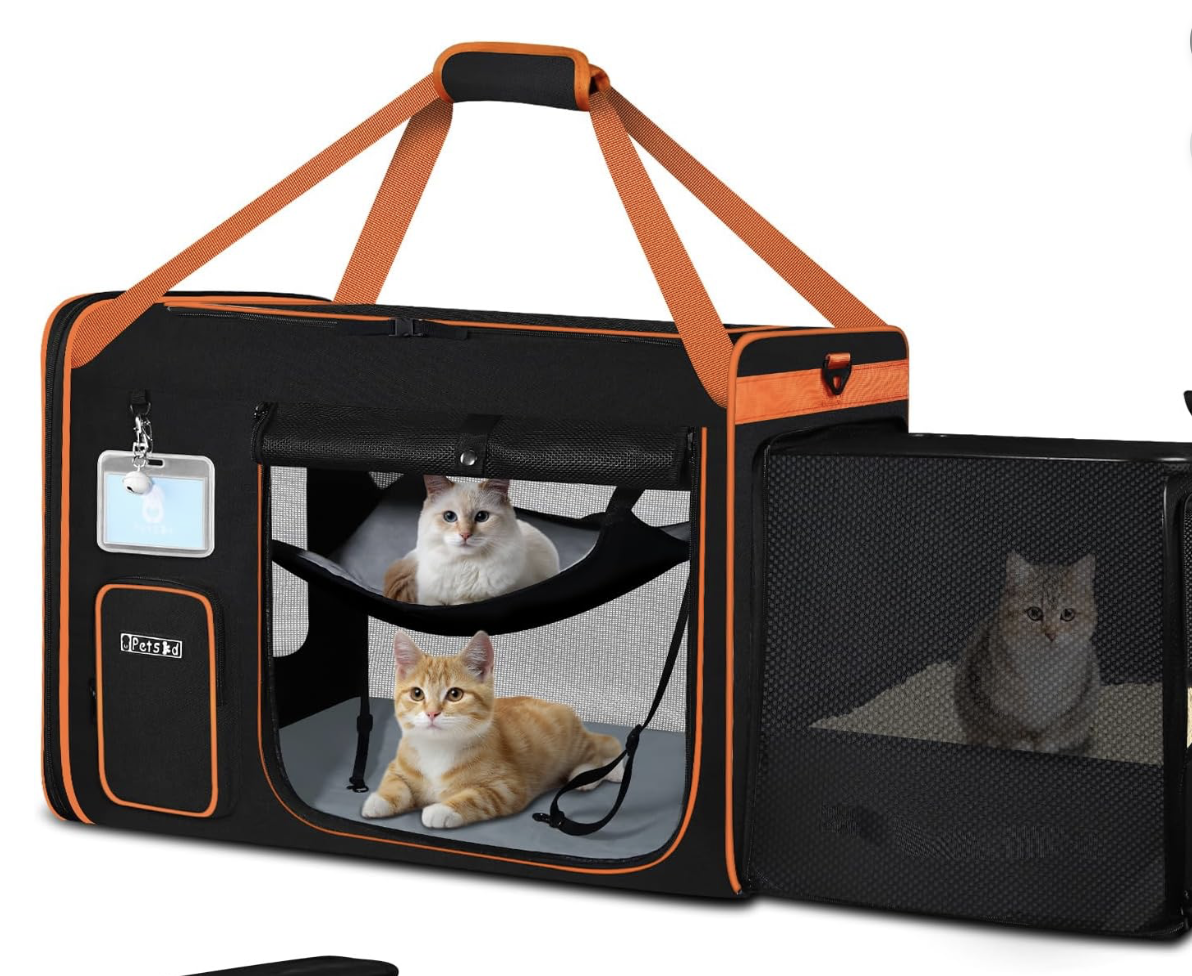 Petskd Expandable Collapsible Soft-Sided Pet Carrier