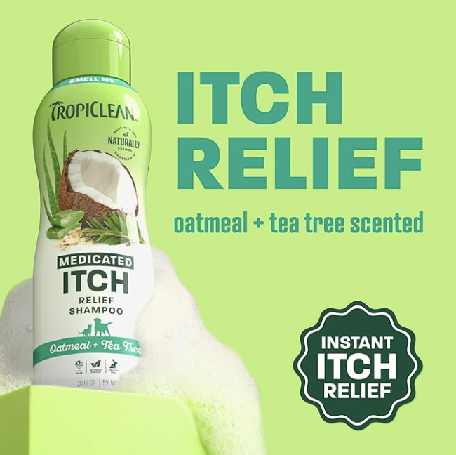 TropiClean Oatmeal & Tea Tree Medicated Itch Relief Shampoo